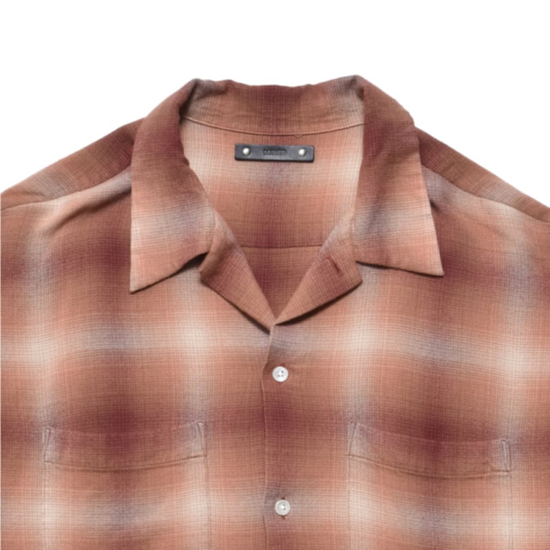 MINEDENIM : R.Flannel Ombre Open Collar SH | BI