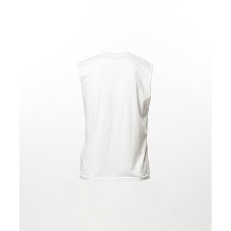 KAMIYA : Typography Print Sheer Jersey Sleeveless T-shirt