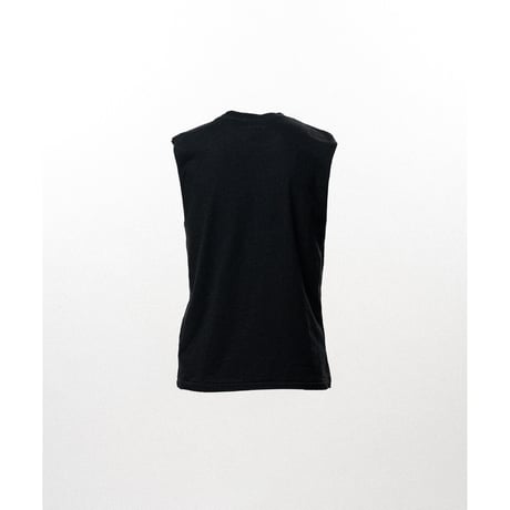 KAMIYA : Typography Print Sheer Jersey Sleeveless T-shirt