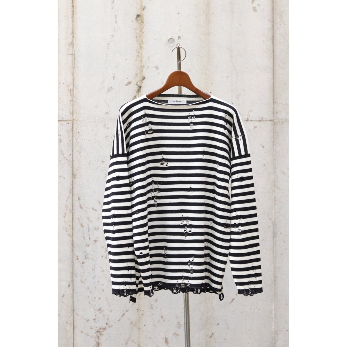 sulvam : Damage Border Knit | BIRTH DAY