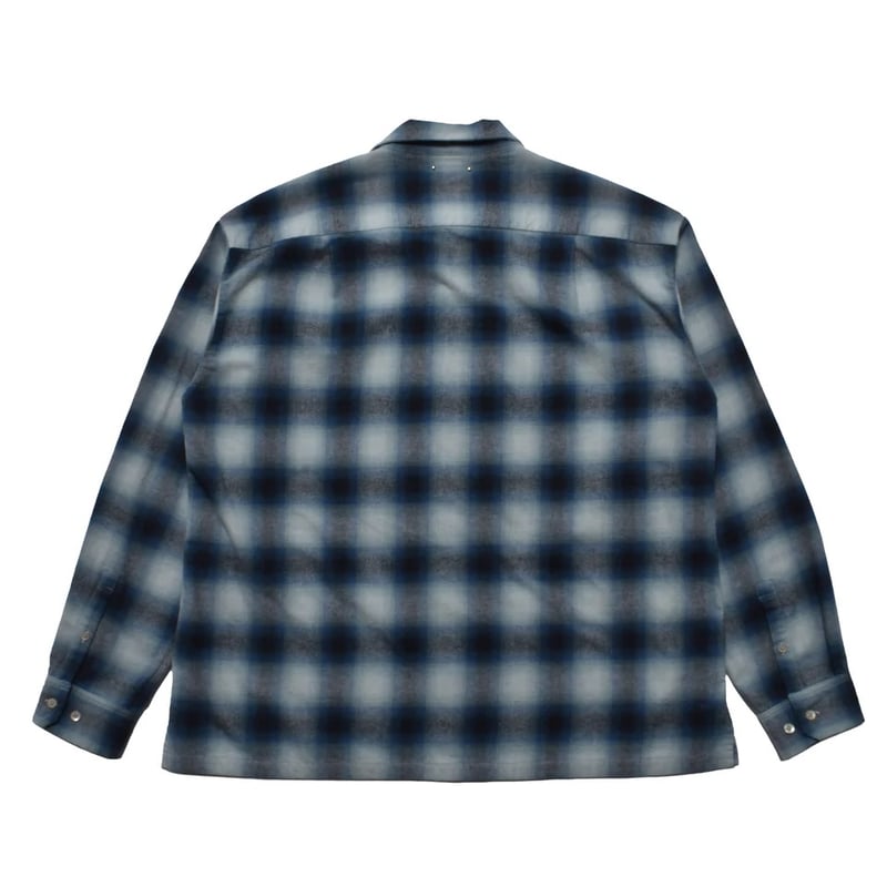 MINEDENIM : C.Flannel Ombre Open Collar SH | BI