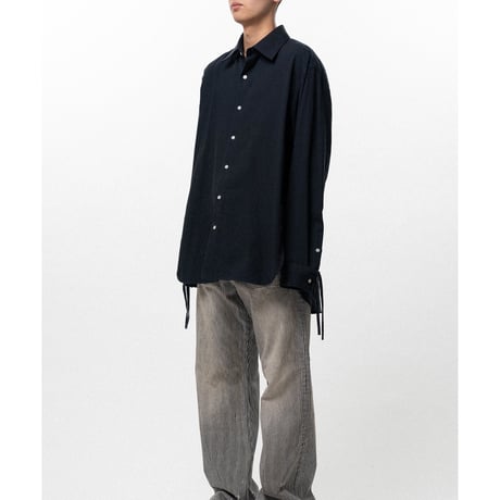 KAMIYA : Ash Fade Drawstring Cuff Shirt