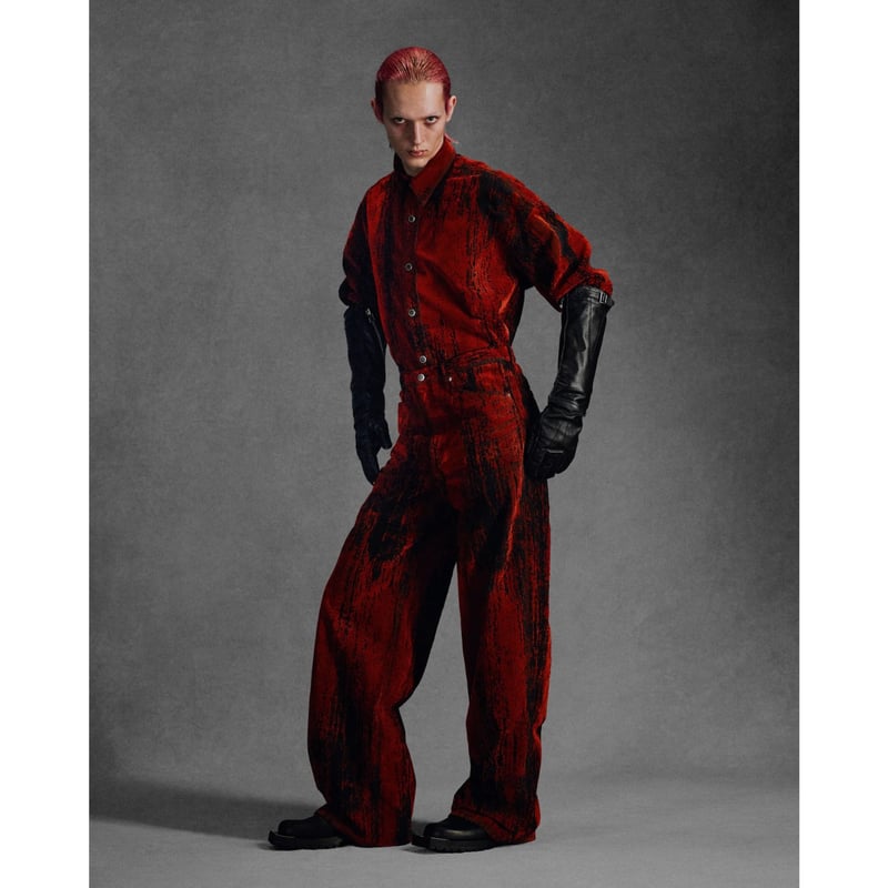 JOHN LAWRENCE SULLIVAN : FLOCKED DENIM OVERSIZE