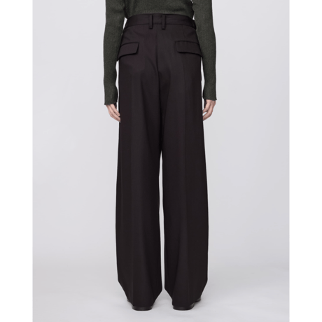 IRENISA : TWO TUCKS WIDE TROUSERS