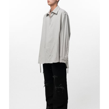 KAMIYA : Ash Fade Drawstring Cuff Shirt