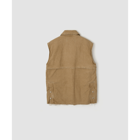 JOHN MASON SMITH / JANE SMITH : SULFUR DYE HEAVY DUCK CLOTH OVERSIZED HUNTING VEST
