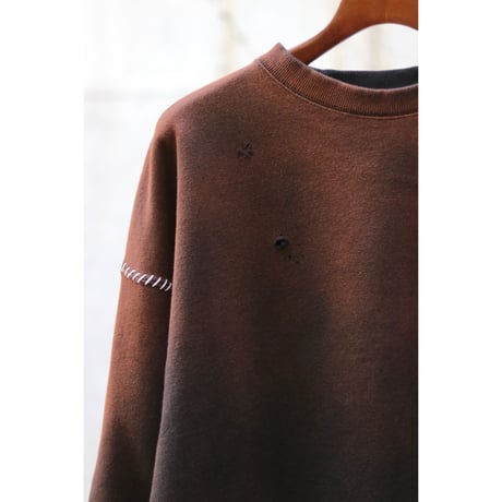 -BD EXCLUSIVE- NAME:SASHIKO SWEAT SHIRT : DISTRESSED