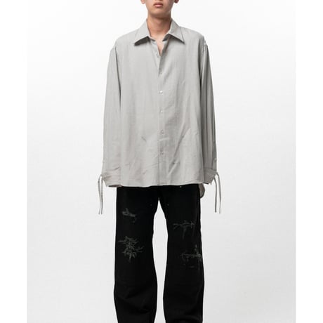 KAMIYA : Ash Fade Drawstring Cuff Shirt