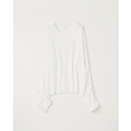 NAME. : GATHERED LONG SLEEVE TEE : MUSLIN