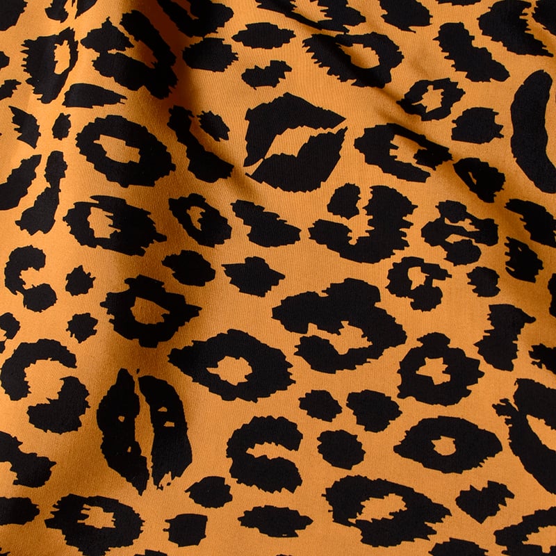 トップス MINEDENIM Lips Leopard Open Collar SH 2 WIND AND SEA×MINEDENIM ：Lips Leopard Print Open