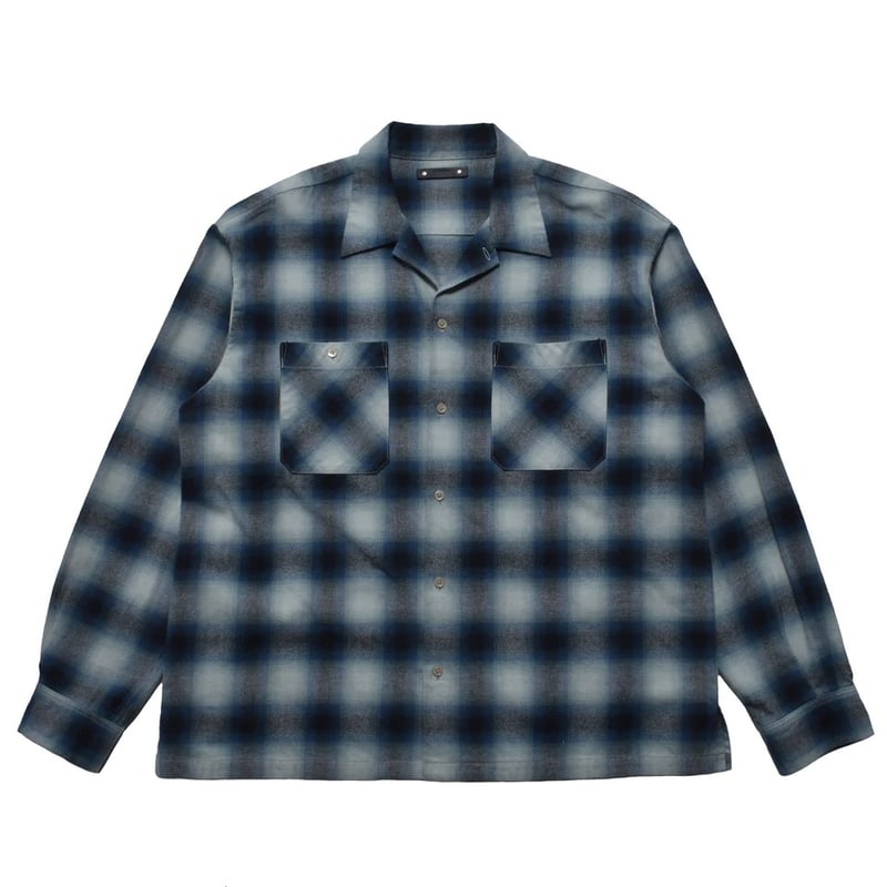 MINEDENIM : C.Flannel Ombre Open Collar SH | BI