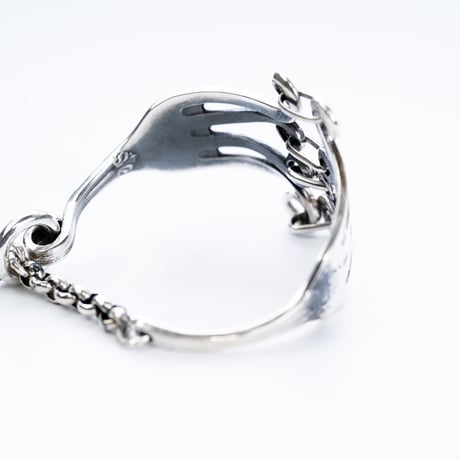WAKAN SILVER SMITH :  BN-087 Double fork braceler