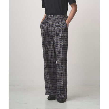 JUHA : 2TUCK WIDE SUMMER TWEED PANTS