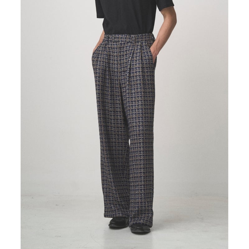 JUHA : 2TUCK WIDE SUMMER TWEED PANTS | BIRTH DAY