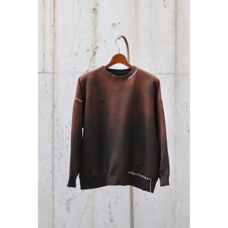 -BD EXCLUSIVE- NAME:SASHIKO SWEAT SHIRT : DISTRESSED