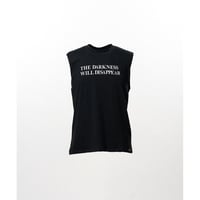 KAMIYA : Typography Print Sheer Jersey Sleeveless T-shirt