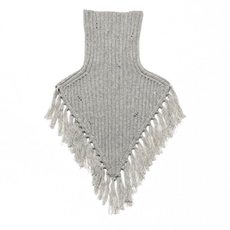 The Letters : KNITTED FRINGE NECK WARMER - WASH