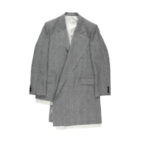 sulvam : Glen Check Asymmetry Long Jacket Coat