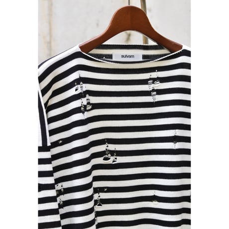 sulvam : Damage Border Knit