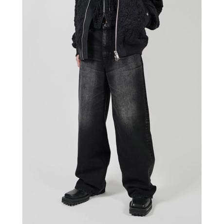 JOHN LAWRENCE SULLIVAN : WASHED DENIM WIDE PANTS