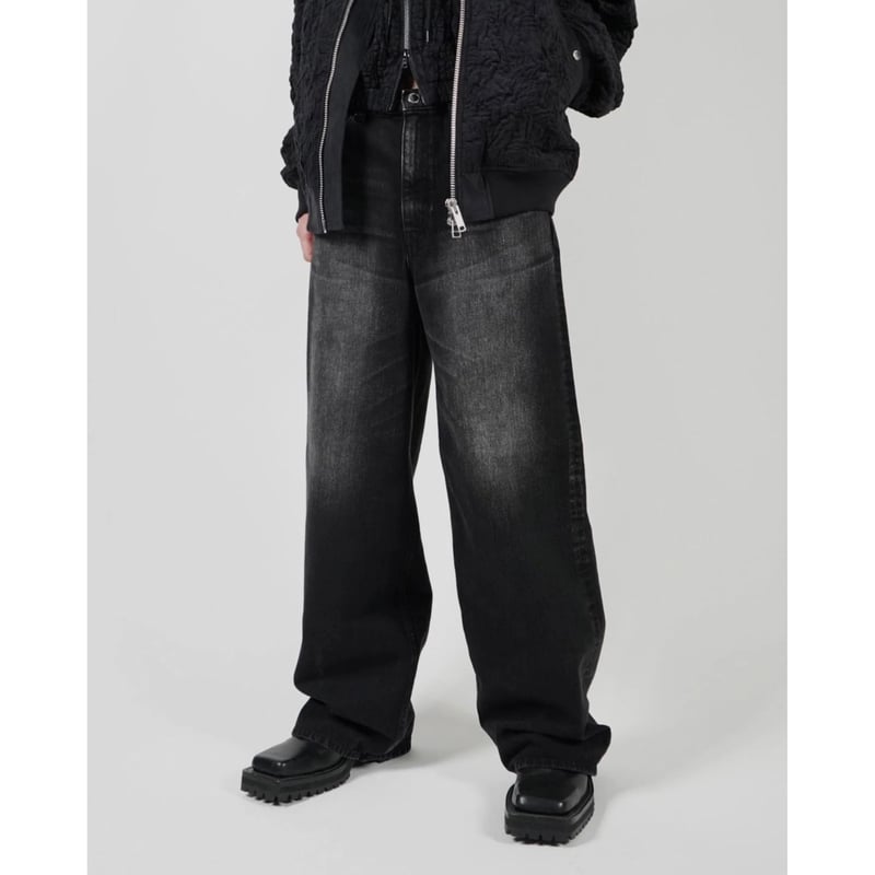 JOHN LAWRENCE SULLIVAN : WASHED DENIM WIDE PANT JOHN LAWRENCE SULLIVAN : WASHED DENIM WIDE PANT