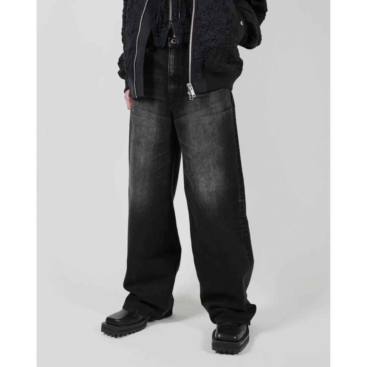 JOHN LAWRENCE SULLIVAN : WASHED DENIM WIDE PANT