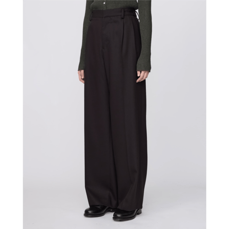 IRENISA : TWO TUCKS WIDE TROUSERS