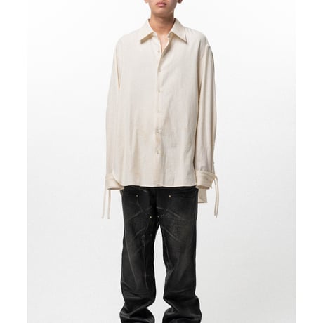 KAMIYA : Ash Fade Drawstring Cuff Shirt
