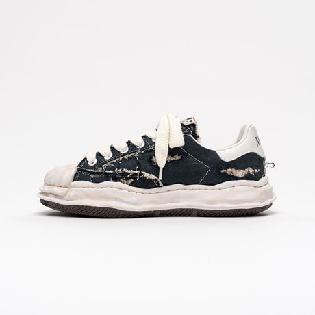 Maison MIHARA YASUHIRO : "BLAKEY" OG Sole Ripped Overdye Canvas Low-top Sneaker