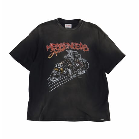KAMIYA : ″Motorbike Messengers″ Distressed T-shirt