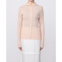 IRENISA : HIGH-NECK RIB KNIT CARDIGAN