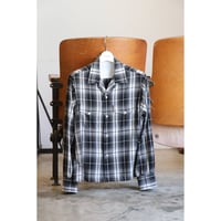 The Letters : OPEN COLLAR SHIRT -OMBRE CHECK RAYON