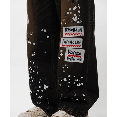 Maison MIHARA YASUHIRO : Embellished Sticker Denim Pants