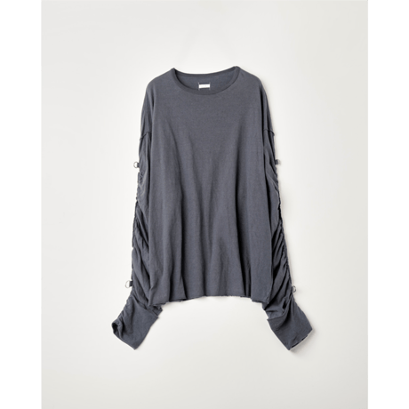 NAME. : GATHERED LONG SLEEVE TEE : MUSLIN
