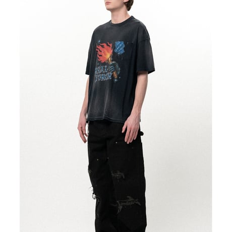 KAMIYA : "REAL TORCH" Distressed Pocket T-shirt