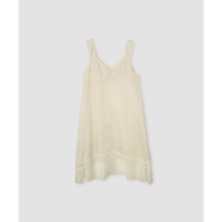 JANE SMITH : WASHED CUPRO LACE TRIMMED MIDI DRESS