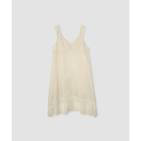JANE SMITH : WASHED CUPRO LACE TRIMMED MIDI DRESS