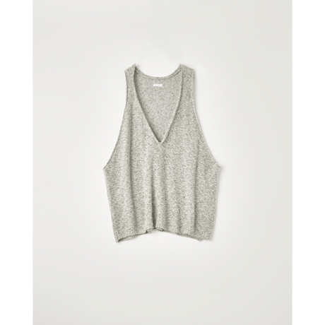 NAME. : SHIFTED MELANGE KNIT VEST : INSIDE OUT