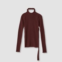 JANE SMITH : 16G RIB HOLTER NECK PULLOVER