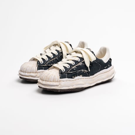 Maison MIHARA YASUHIRO : "BLAKEY" OG Sole Ripped Overdye Canvas Low-top Sneaker