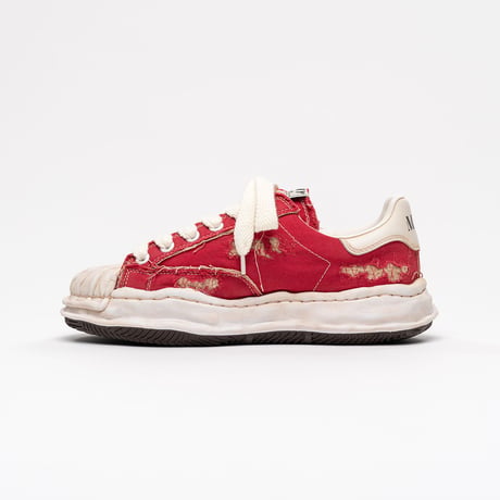 Maison MIHARA YASUHIRO : "BLAKEY" OG Sole Ripped Overdye Canvas Low-top Sneaker