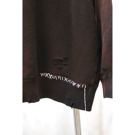 -BD EXCLUSIVE- NAME:SASHIKO SWEAT SHIRT : DISTRESSED