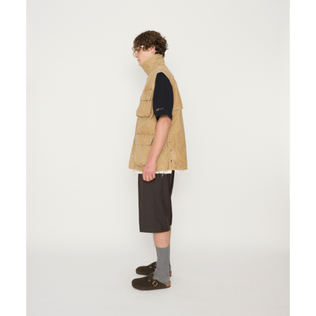 JOHN MASON SMITH / JANE SMITH : SULFUR DYE HEAVY DUCK CLOTH OVERSIZED HUNTING VEST