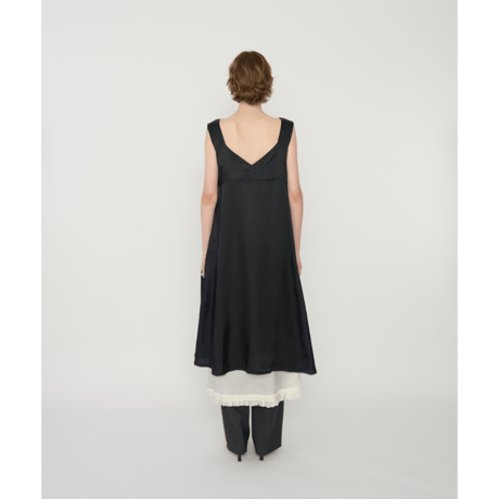 JANE SMITH : WASHED CUPRO LACE TRIMMED MIDI DRESS
