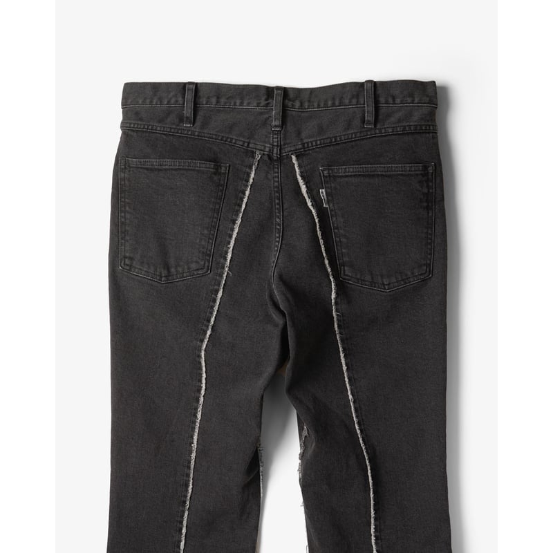 Name. : WASHED TWO SIDES DENIM FLARE PANTS | BI