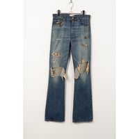 KAMIYA : Distressed Slim Bootcut Jeans