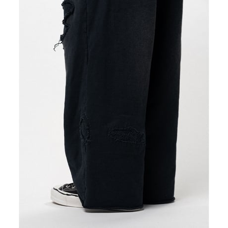 KAMIYA  : Repaired Name Patch Wide Sweat Pants