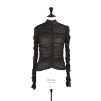 JOHN LAWRENCE SULLIVAN : SEE-THROUGH GATHERED HIGH NECK TOP