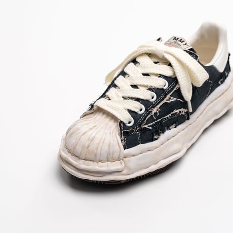Maison MIHARA YASUHIRO : "BLAKEY" OG Sole Ripped Overdye Canvas Low-top Sneaker