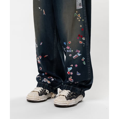Maison MIHARA YASUHIRO : Kids Sticker Printed Baker Denim Pants